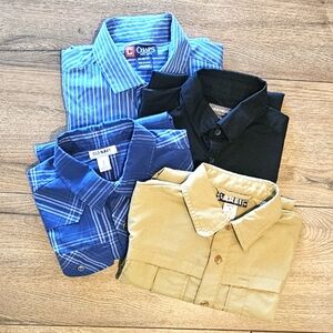 Lightly Worn-CHAPS, VAN HEUSEN, OLD NAVY, REI, lot of 4 Dress Shirts- Size 10/12
